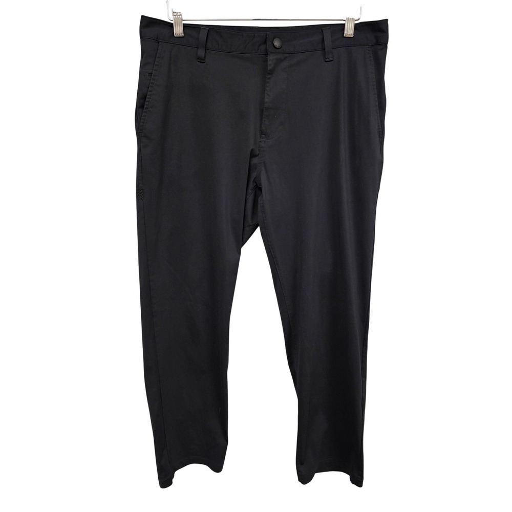 Rhone Commuter Pants Men 34 Black Slim Straight Performance Tech Trousers Casual
